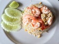 This is thaifoods fried rice with shrimp delicious Royalty Free Stock Photo