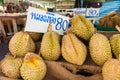 Thailan Exotic tropical fruits Durian on the street Bangkok