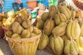 Thailan Exotic tropical fruits Durian on the street Bangkok