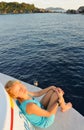 Thailand. Andaman sea. Beautiful girl Royalty Free Stock Photo