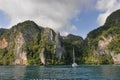 Thailand. Andaman sea. Phi Phi island. White yacht