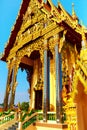 Thailand Architecture. Buddhist Pagoda At Wat Phra Yai Temple. L Royalty Free Stock Photo
