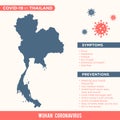 Thailand - Asia Country Map. Covid-29, Corona Virus Map Infographic Vector Template EPS 10