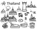 Thailand attractions icon and