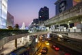 Phayathai road and MBK shopping mall at night, Thailand