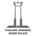 Thailand, Bangkok, Grand Palace travel landmark vector illustration