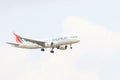 THAILAND,BANGKOK-MAR 3:Srilankan airlines plane flying above su Royalty Free Stock Photo