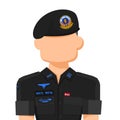 Thailand black army ranger in simple flat vector. Royalty Free Stock Photo