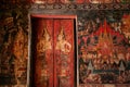 Thailand Buddhism angels mural painting in Buddaisawan throne hall at Bangkok national museum