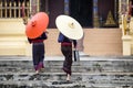 Thailand Buddhist people go to temple culture of Asian