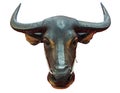 Thailand bull head statue with clipping path