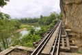 Thailand-Burma Death railway follows the bents of the river Kwai, Kanchanaburi, Thailand.