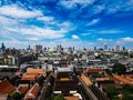 View of the skyline from Bangkok at the golden mountain temple Royalty Free Stock Photo