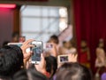Thailand, Chonburi : The parents try to take picture or take video of their kids in acting day at school, on .January 12, 2018 i