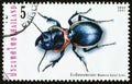 THAILAND - CIRCA 2001: A stamp printed in Thailand from the `Insects` issue shows Mouhotia batesi, circa 2001. Royalty Free Stock Photo