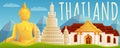 Thailand country concept banner, cartoon style Royalty Free Stock Photo