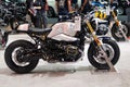 Thailand - Dec , 2018 : close up BMW R nine T series motorbike presented in motor expo Nonthaburi Thailand