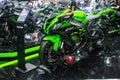 Thailand - Dec , 2018 : close up Kawasaki Ninja zx-10r motorbike presented in motor expo Nonthaburi Thailand