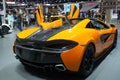 Thailand - Dec , 2018 : close up rear view of McLaren 720S super sports car presented in motor expo Nonthaburi Thailand