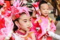 THAILAND-December, 26, 2019: Parade of portrait smile single child Drum Mayer school students parade