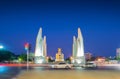 Thailand democracy monument Anusawari Prachathipatai public monument in the centre of Bangkok capital of Thailand