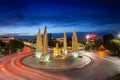 Thailand democracy monument at sunset timing located at Bangkok