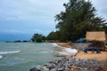 beach area during low tourist