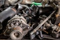 Thailand, Engine, Old, Car, Scrap Metal Royalty Free Stock Photo