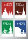 Thailand famous landmark and symbol in silhouette style with multi color theme brochure se Royalty Free Stock Photo