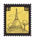 Thailand famous sights on postcards or postmarks Royalty Free Stock Photo