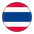 Thailand flag button illustration with clipping path