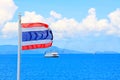 Thailand Flag and Ferry, Koh Samui, Thailand Royalty Free Stock Photo