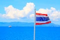 Thailand Flag and Ferry, Koh Samui, Thailand Royalty Free Stock Photo