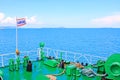 Thailand Flag and Ferry, Koh Samui, Thailand Royalty Free Stock Photo