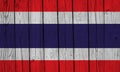 Thailand Flag Over Wood Planks