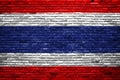 Thailand flag painted on old brick wall Royalty Free Stock Photo