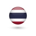 Thailand flag round glossy