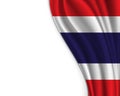 Thailand flag of silk with copyspace on white background Royalty Free Stock Photo