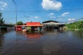 Thailand, Flood, Climate Change, Water, Accidents and Disasters Royalty Free Stock Photo