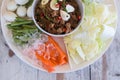 Thailand food Spicy Mince Pork with Chili Paste