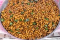 Thailand fried insects placed on the market. Royalty Free Stock Photo
