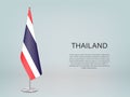 Thailand hanging flag on stand. Template forconference banner