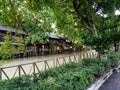 House in Bangkok on wood sticks at the river in Thailand Asia Royalty Free Stock Photo