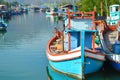 Wooden traditional ships on the ocean. beautiful sea landscape. A tropical vacation. The trip to Asia.