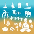 Thailand icons set, simple style