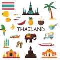 Thailand icons and symbols set