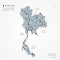 Thailand infographic map vector illustration.