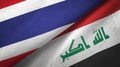 Thailand and Iraq two flags textile cloth