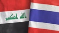 Thailand and Iraq two flags textile cloth 3D rendering