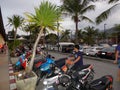 Thailand, island, Samui, Parking for mopeds and motorcycles.